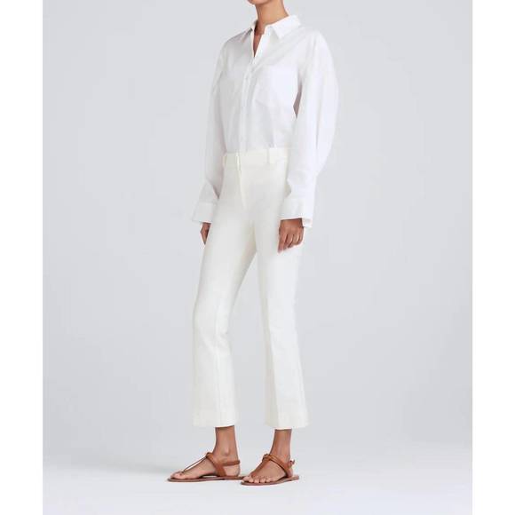 NEW DEREK LAM 10 CROSBY crosby cropped flare trouser in soft white - Picture 2 of 3